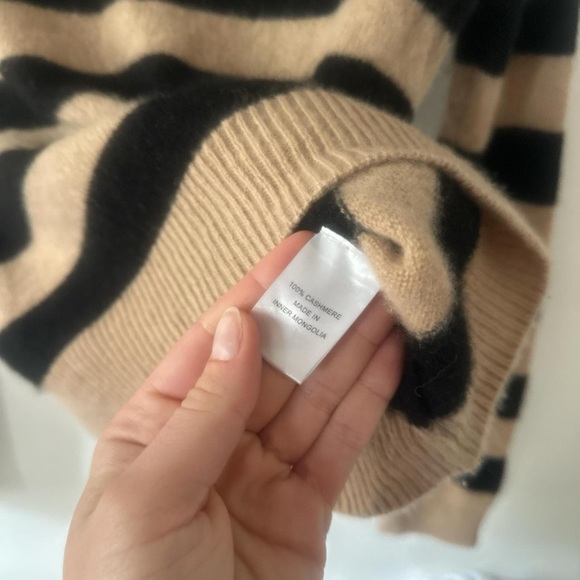Jumper 1234 Striped Crew Neck Sweater - Black and Tan - Picture 2 of 5